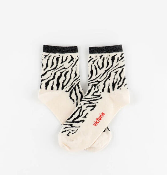 V 9125134 zebra pattern socks black