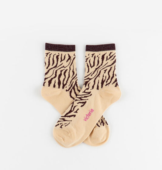 V 9125134 zebra pattern socks burdeos