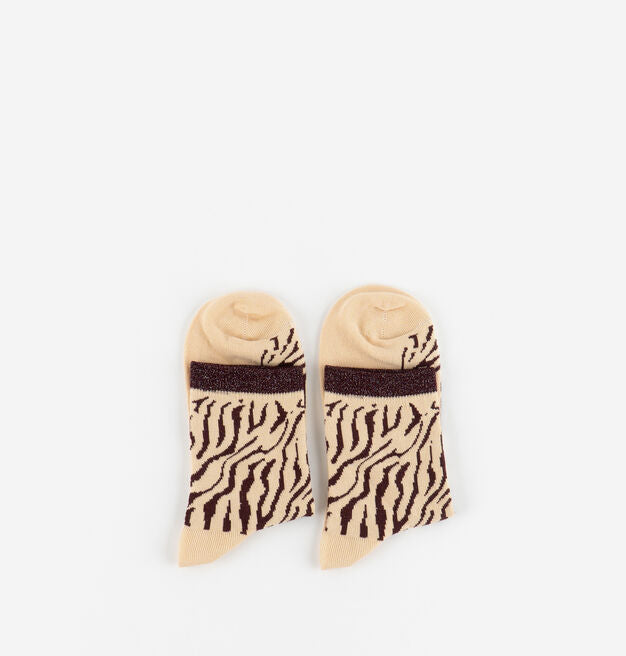 V 9125134 zebra pattern socks burdeos