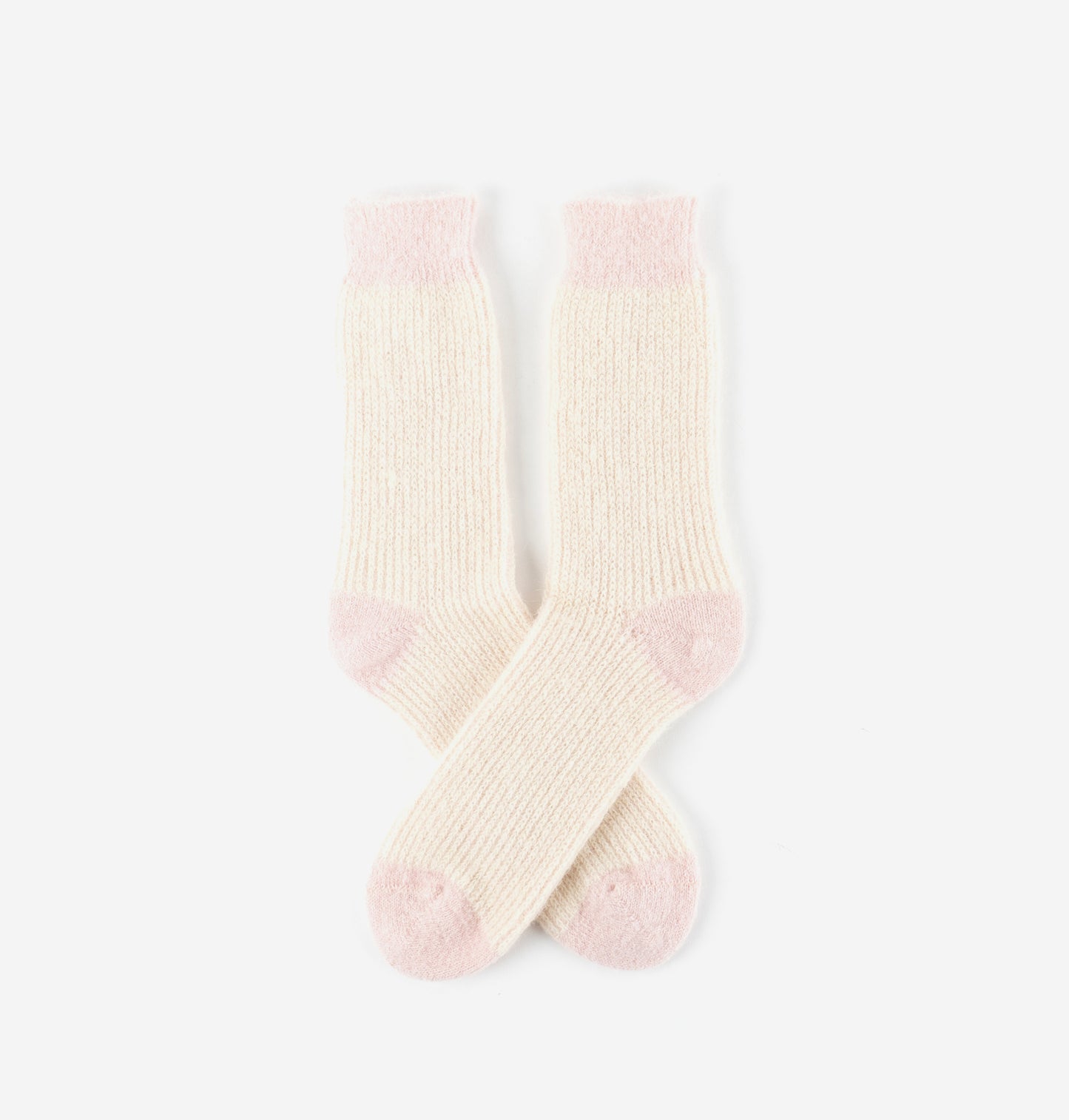 V 9126043 2 tone wool socks pink