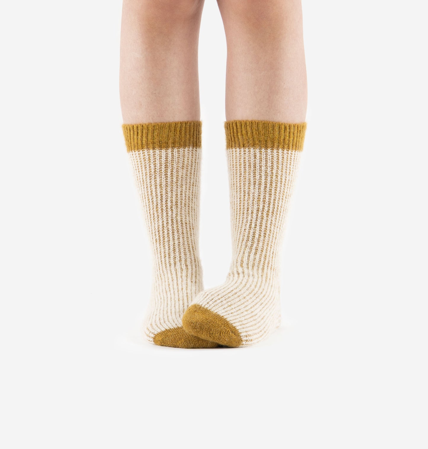 V 9126043 2 tone wool socks mustard