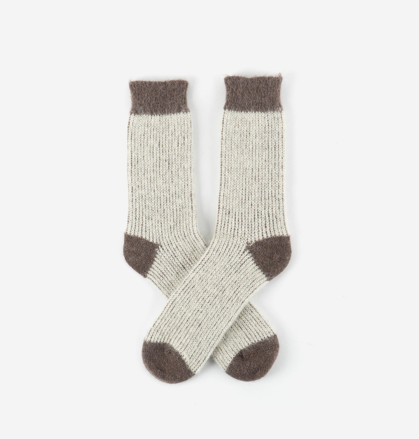 V 9126043 2 tone wool socks taupe