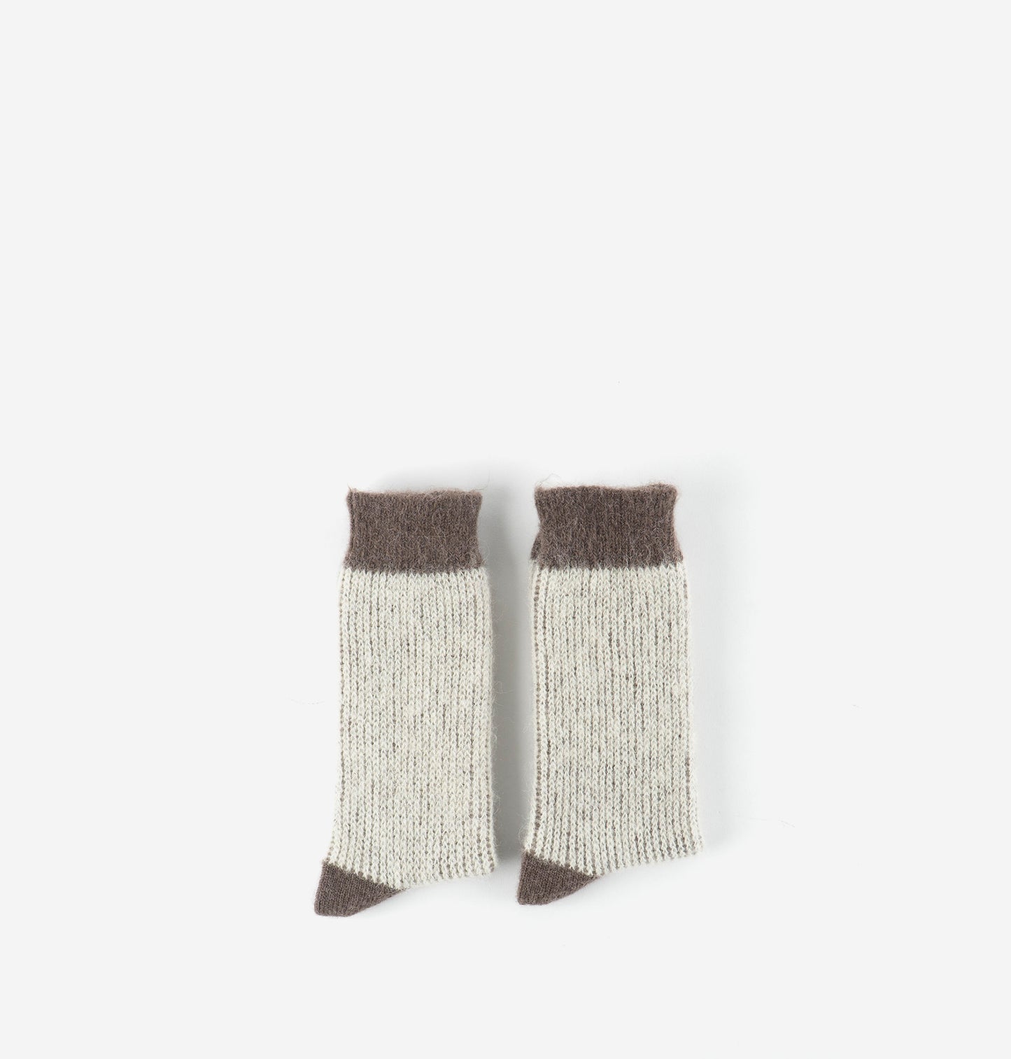 V 9126043 2 tone wool socks taupe