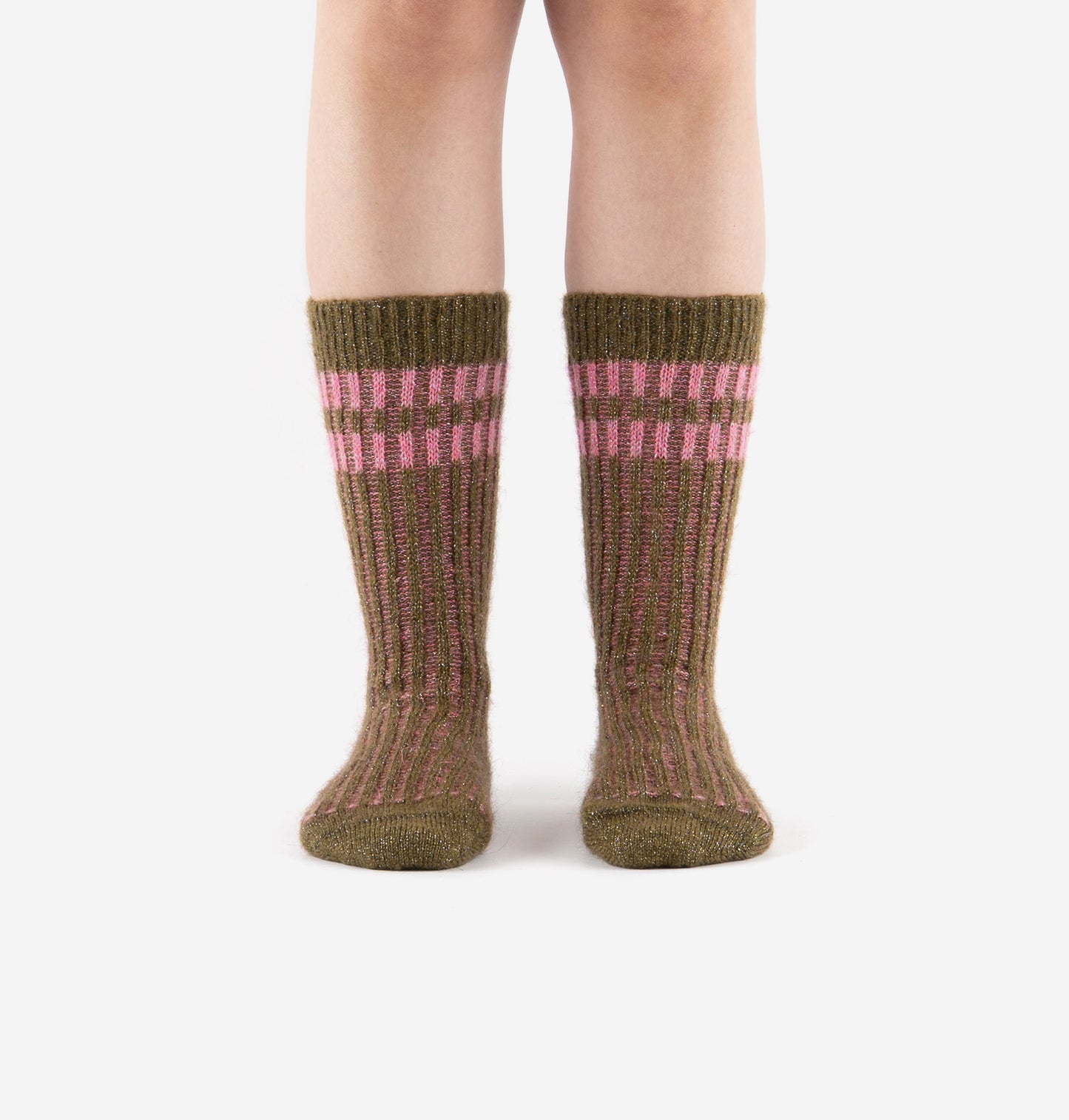 V 9126045 Mohair touch of shimmer socks green