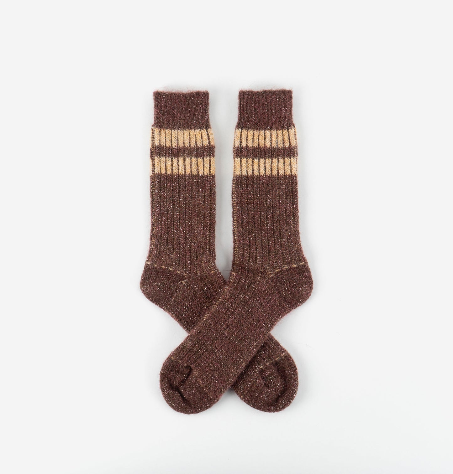 V 9126045 Mohair touch of shimmer socks terracotta