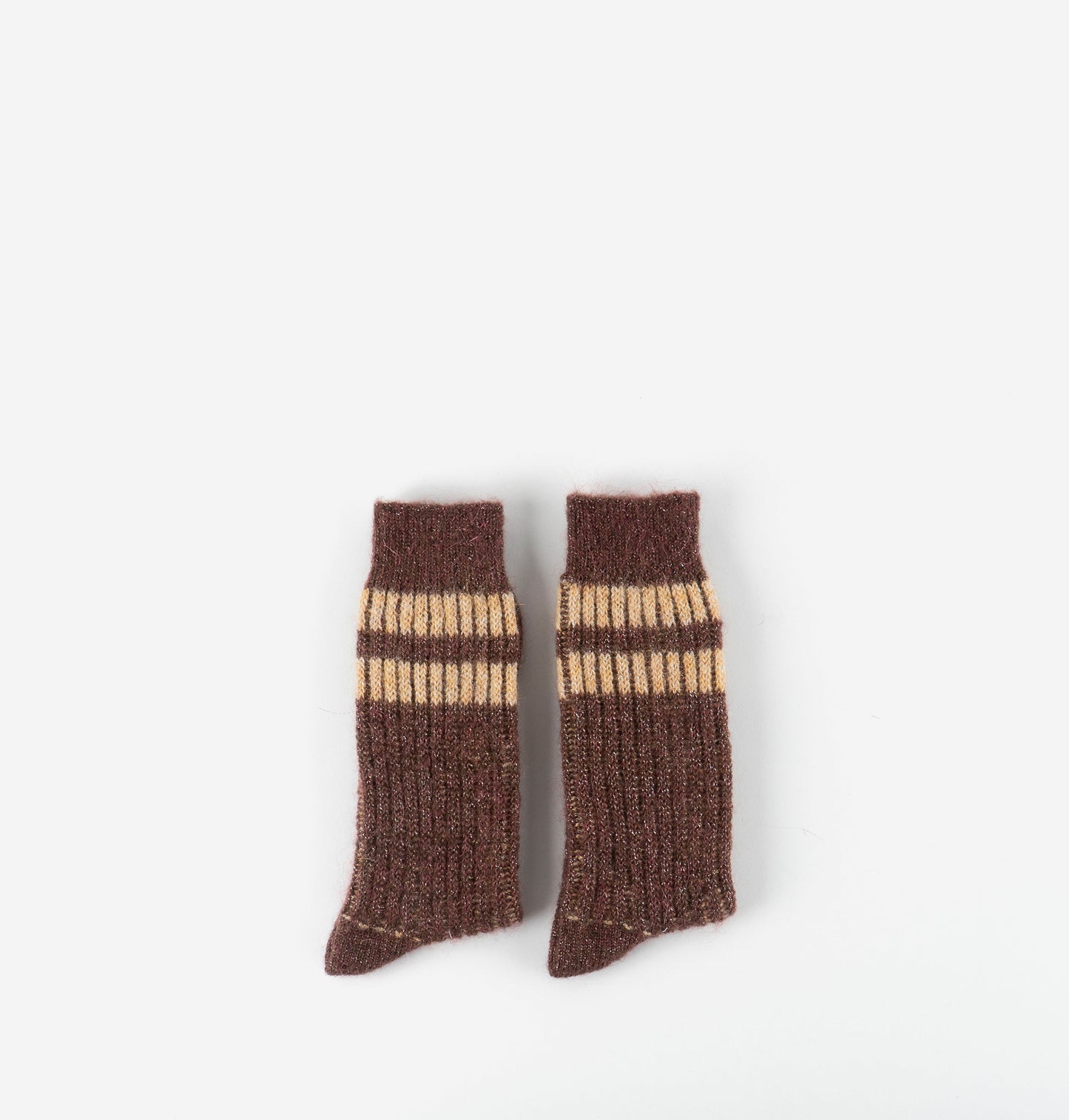 V 9126045 Mohair touch of shimmer socks terracotta