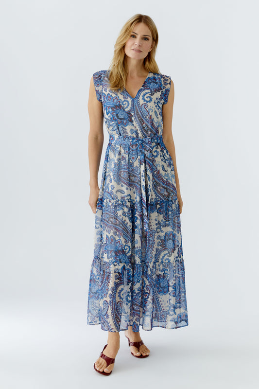 O 96366 Printed cap sleeve maxi dress