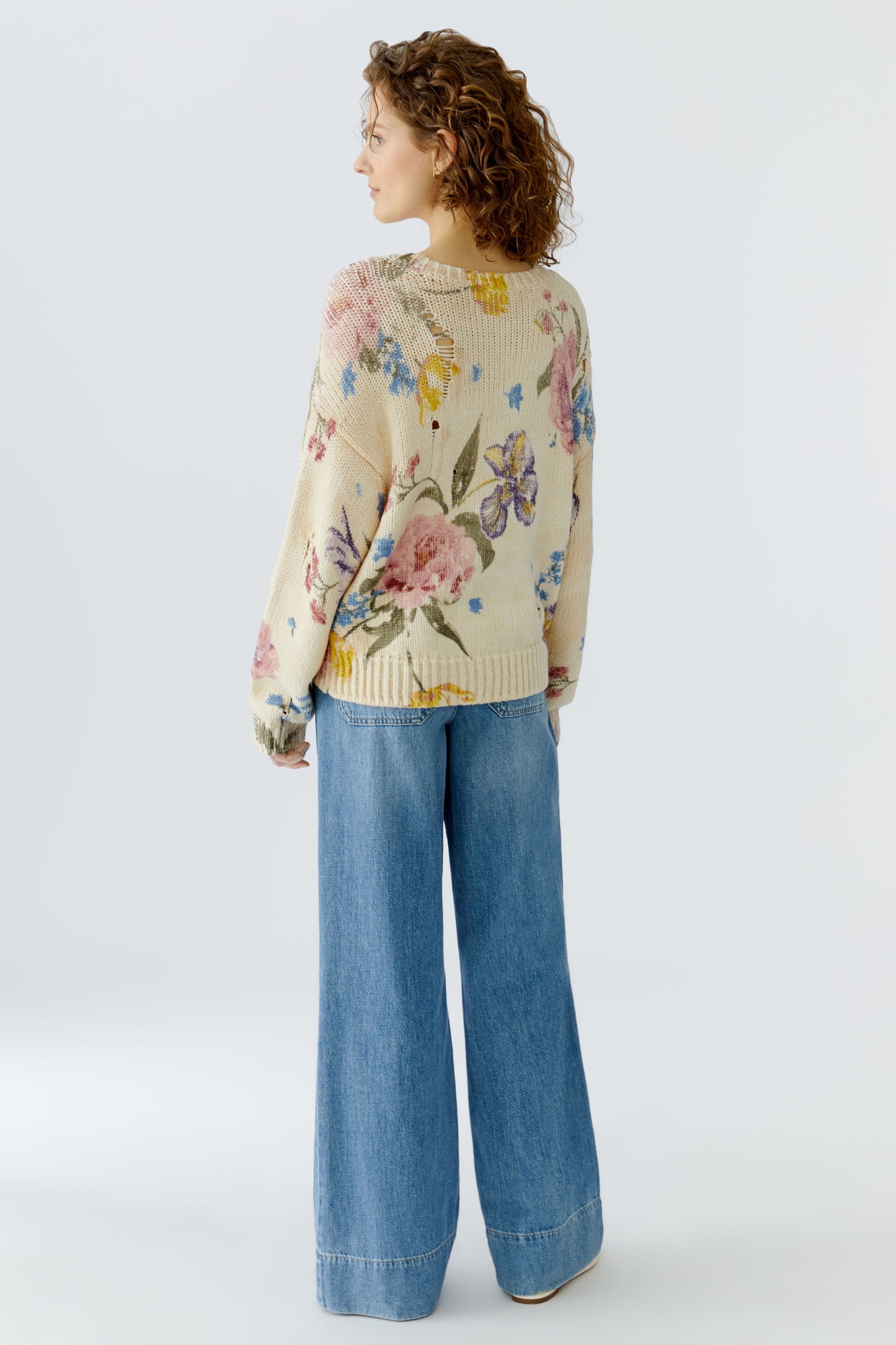 O 96776 Flower print relaxed cotton jumper