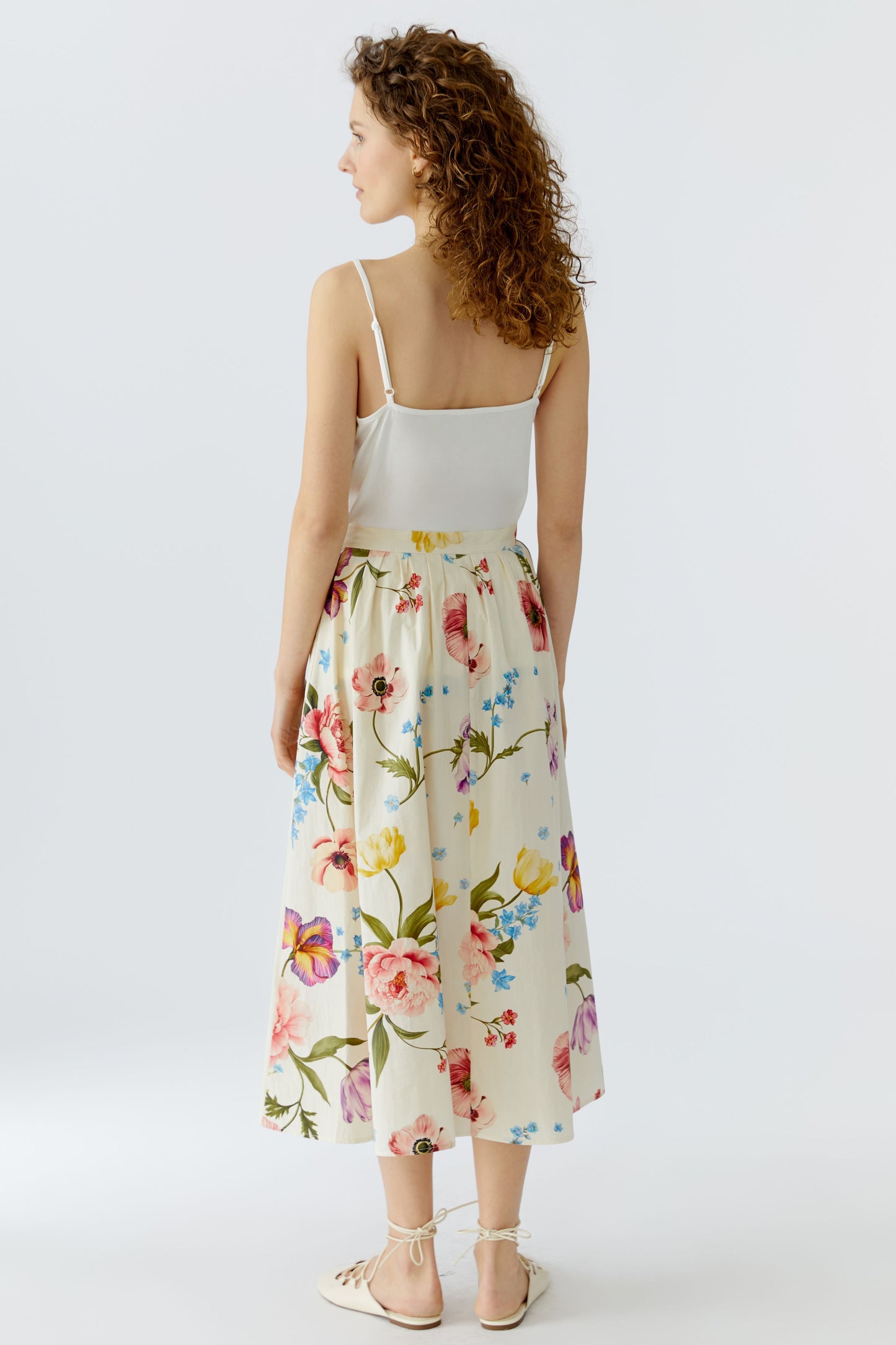 O 97098 Floral printed cotton dirndl skirt