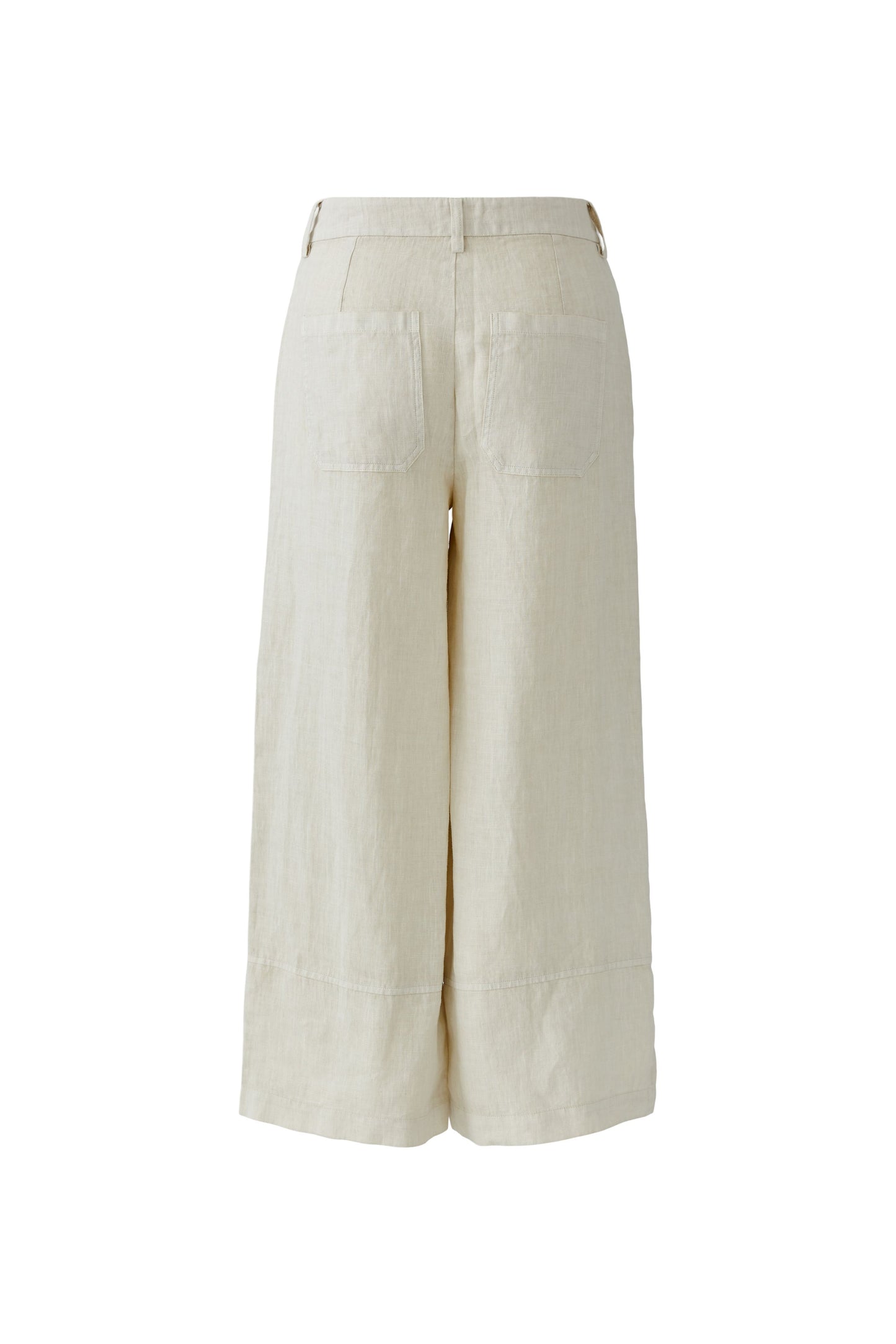 O 97141 Linen patch pocket wide leg trousers