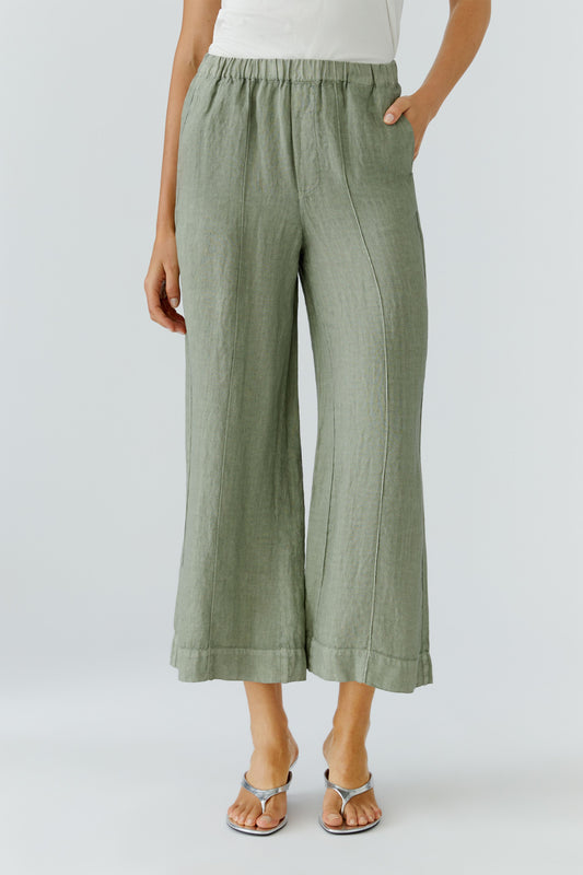O 97142 Seem detail wide leg linen trousers
