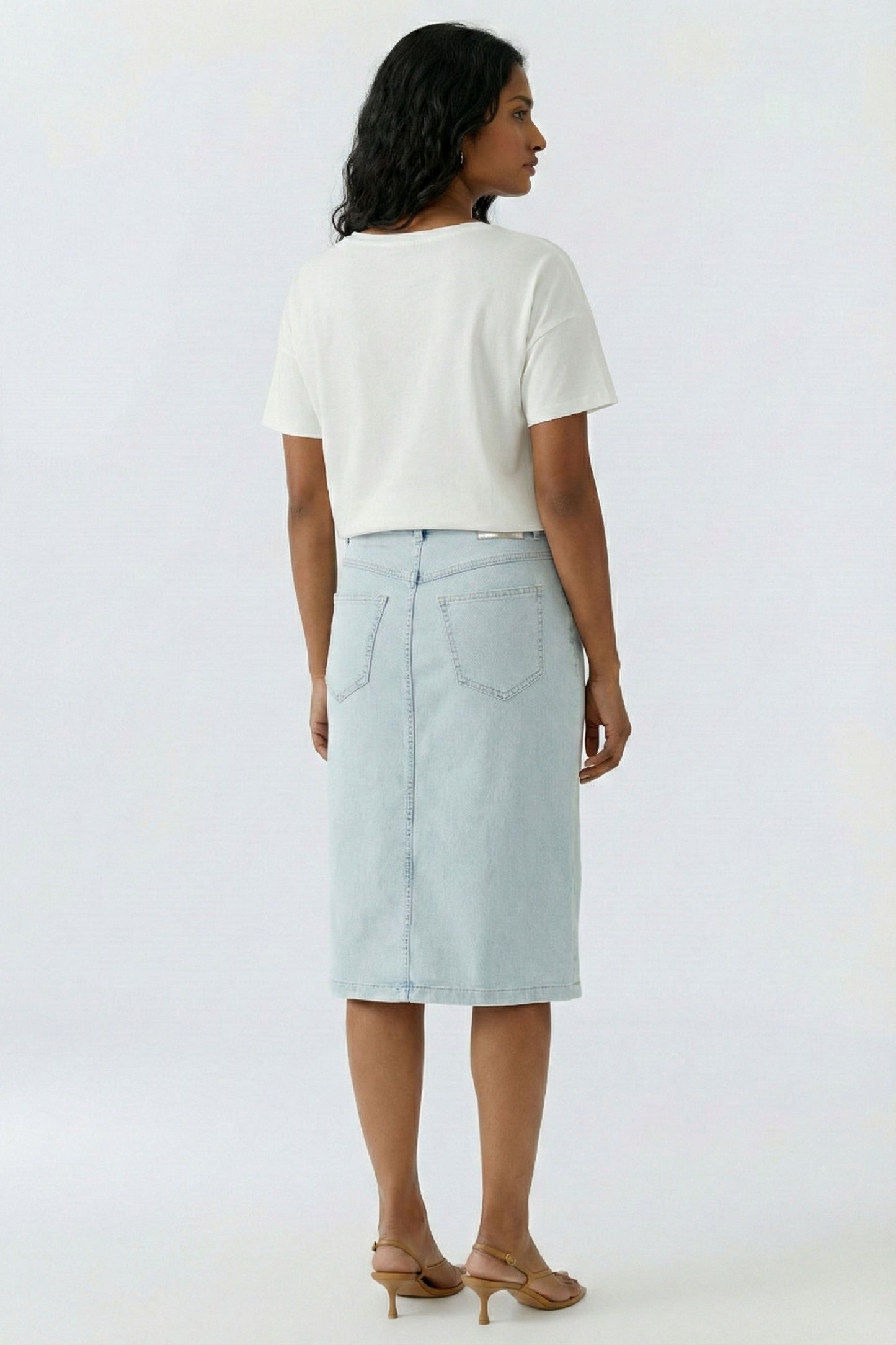 O 97186 Denim midi skirt