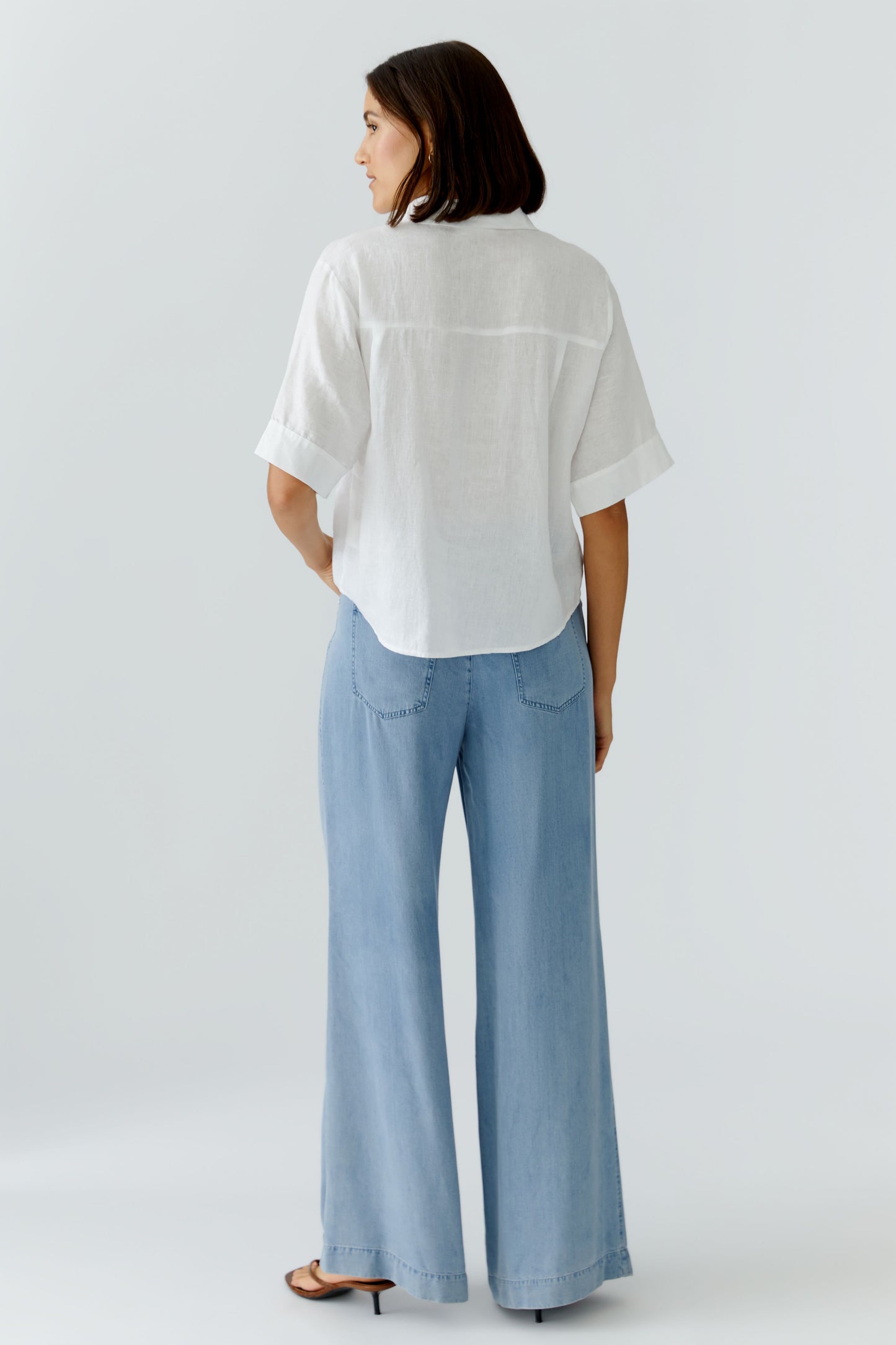 O 97229 Boxy half sleeve linen shirt