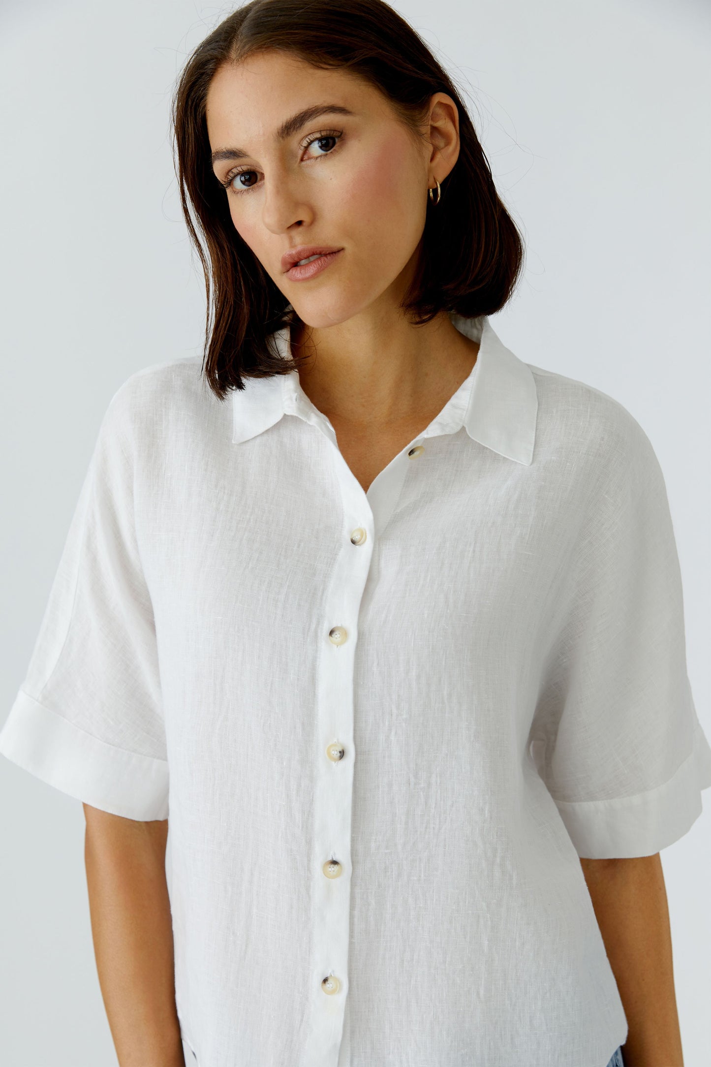 O 97229 Boxy half sleeve linen shirt