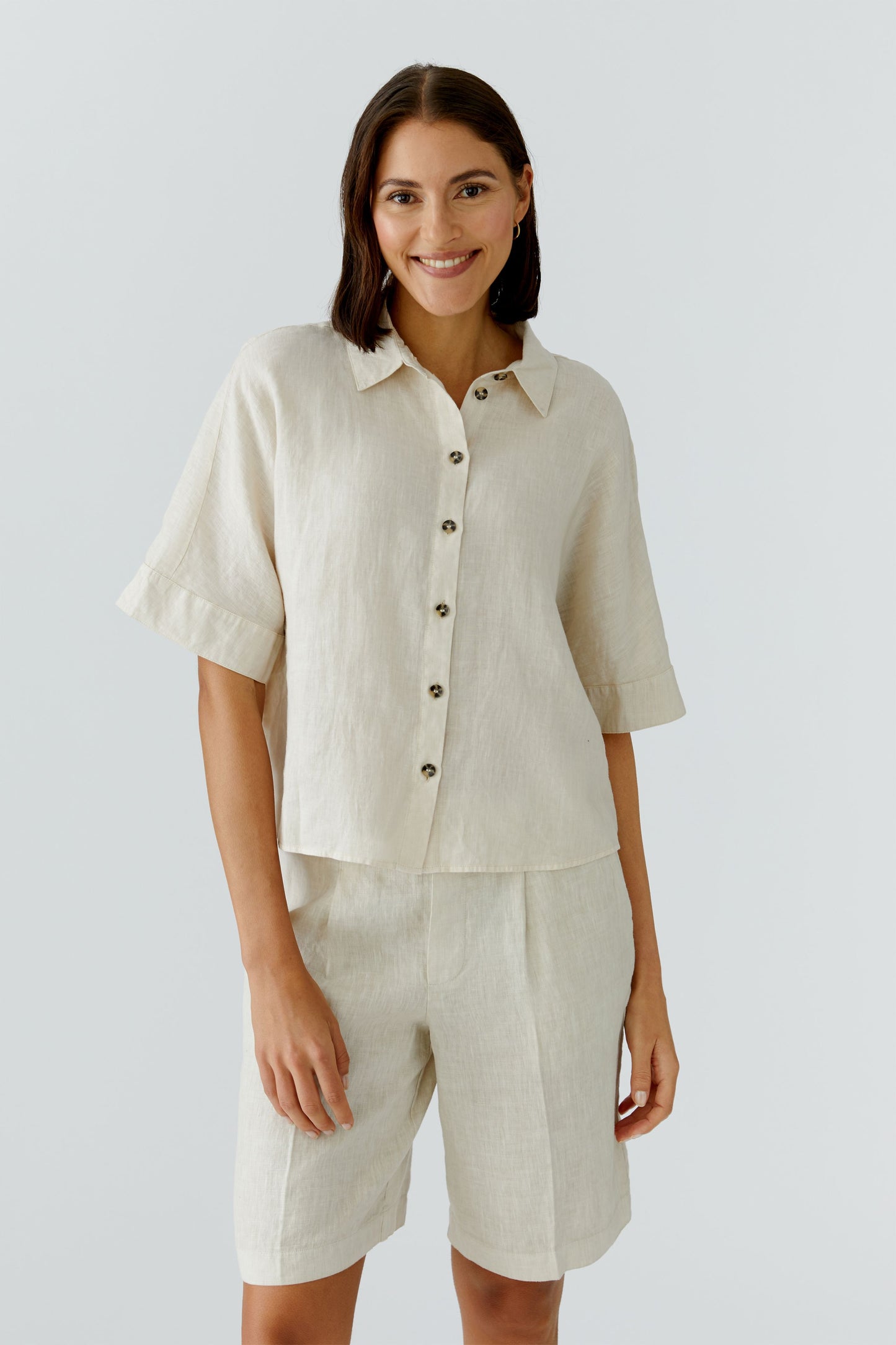 O 97229 Boxy half sleeve linen shirt