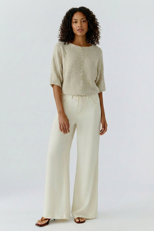 O 97252 Cable detail 1/2 sleeve tape yarn jumper