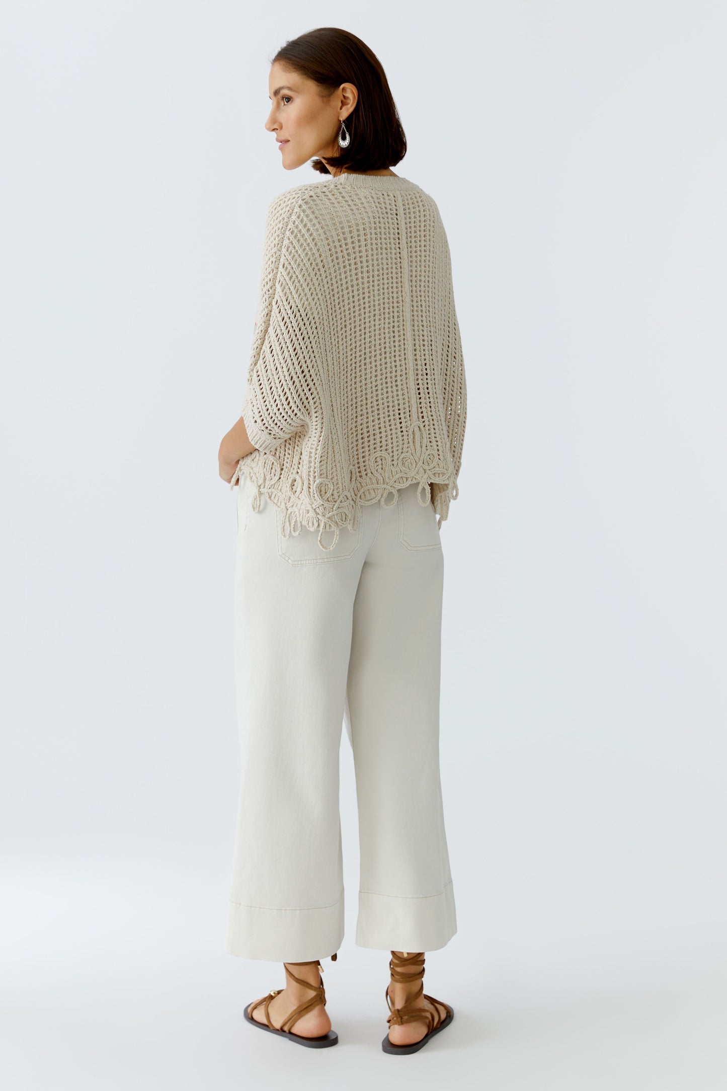 O 97326 Open weave and decorative knit cardi