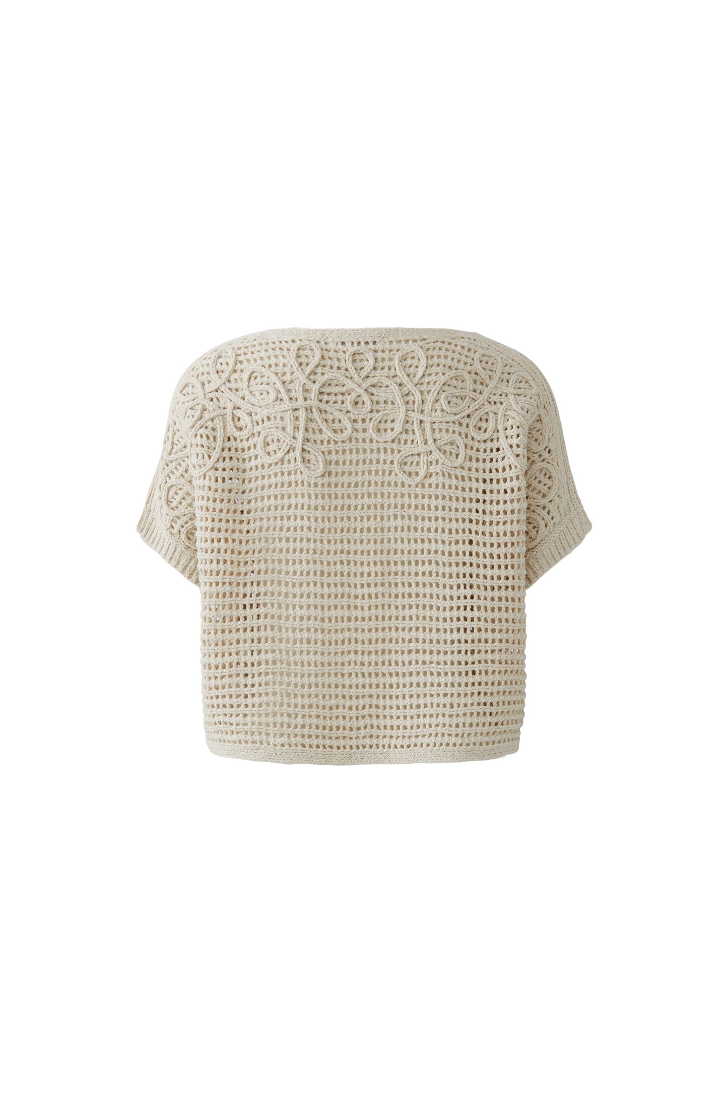 O 97438 Open decorative knit s/s top