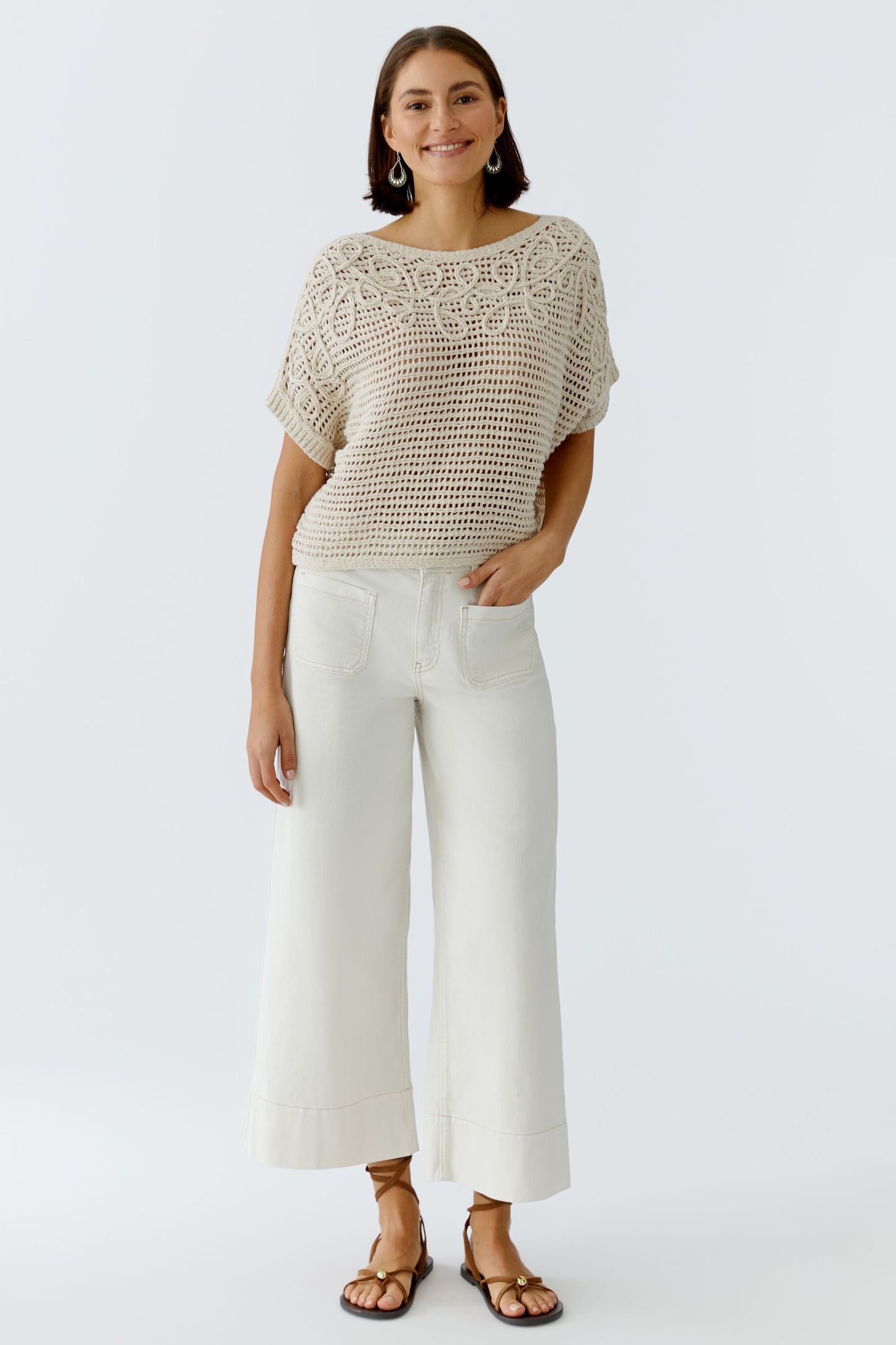 O 97438 Open decorative knit s/s top