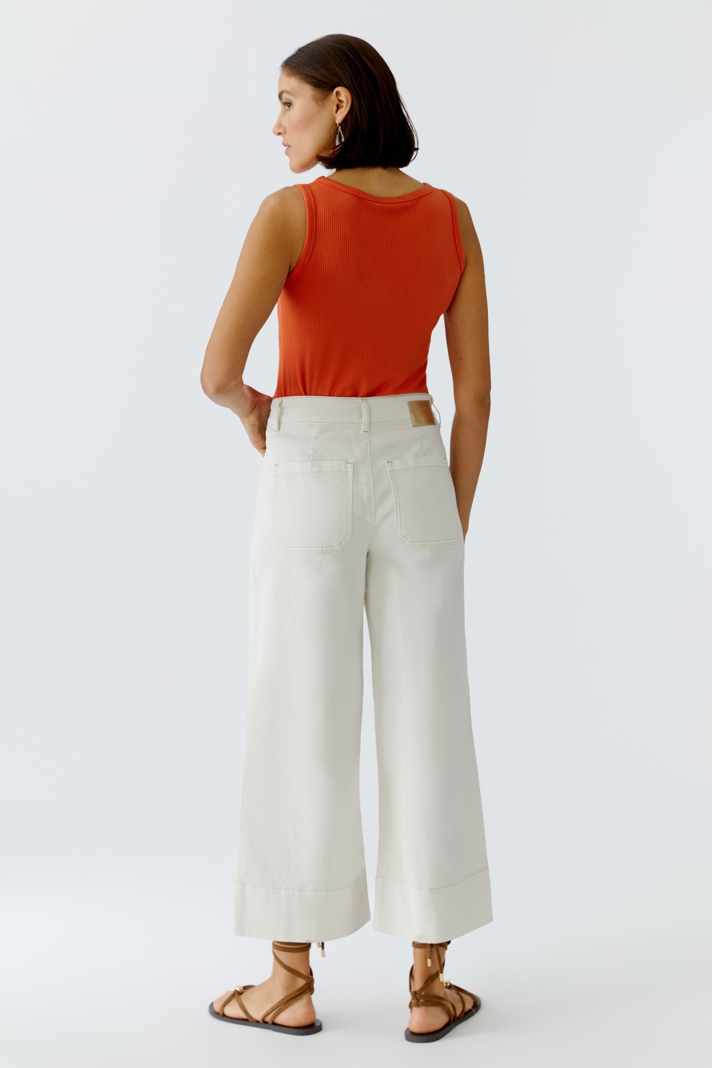 O 97480 Wide leg flair contrast stitch jeans