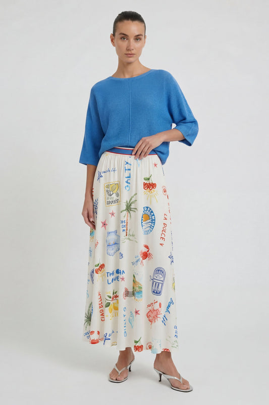 O 98683 Printed maxi skirt