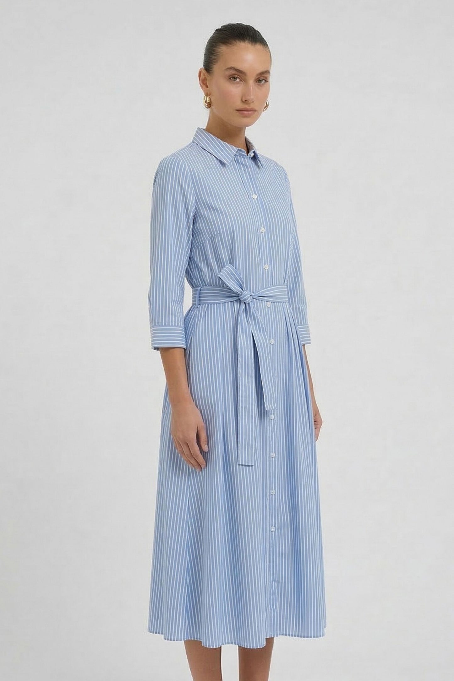 O 98845 Stripe cotton button through dress