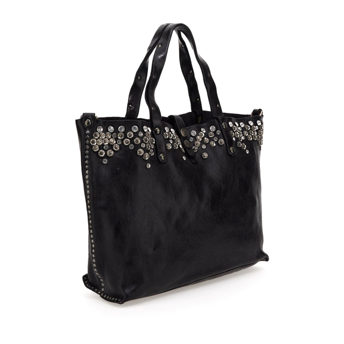 C 290 Bella Flower & diamonte stud trim shopper