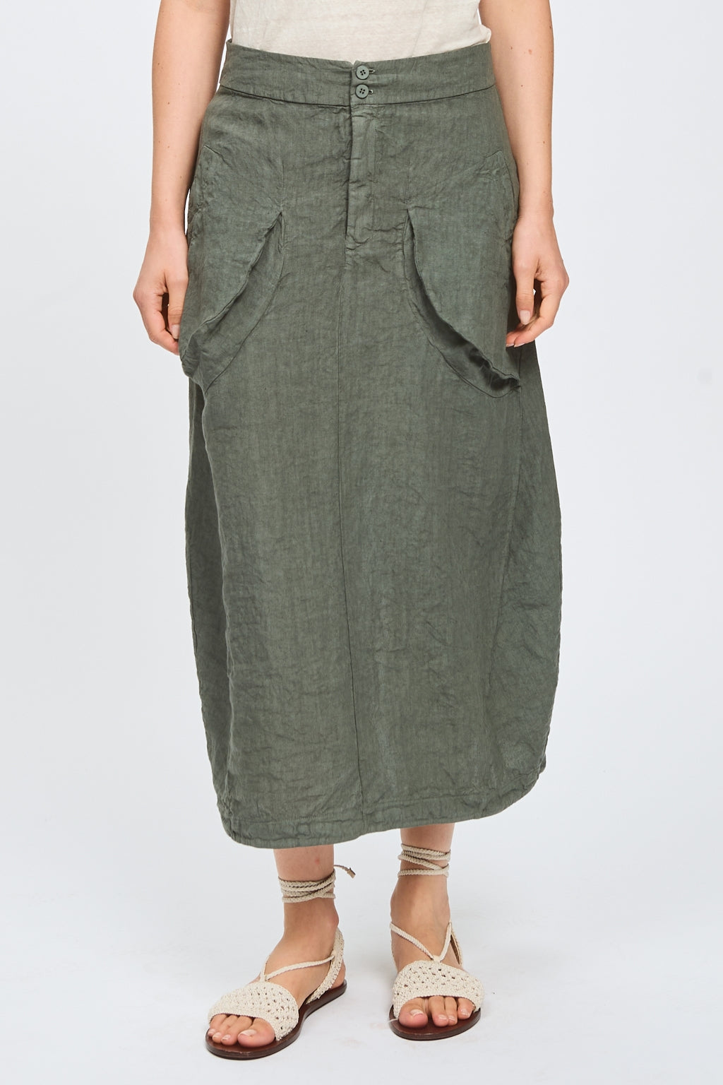 Tr D1303 Balloon linen skirt