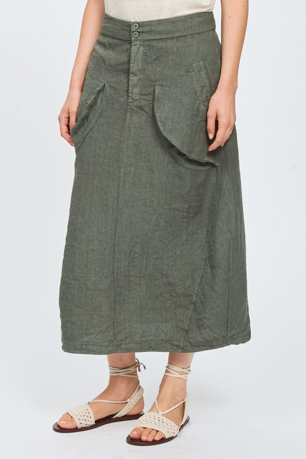 Tr D1303 Balloon linen skirt