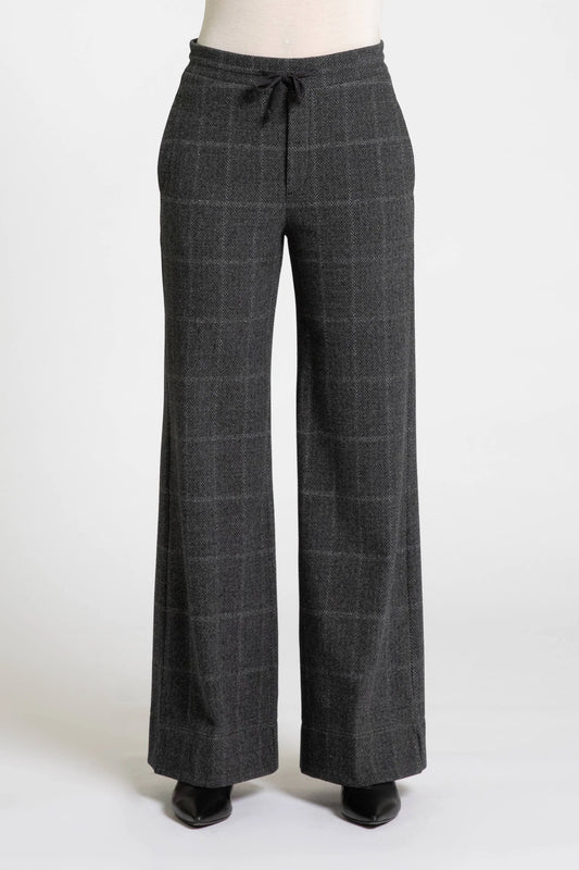EC 05T0 Drawstring waist checked trousers