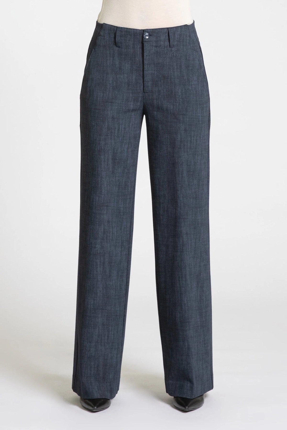 EC 0600 Pinstripe flecked wide leg trousers