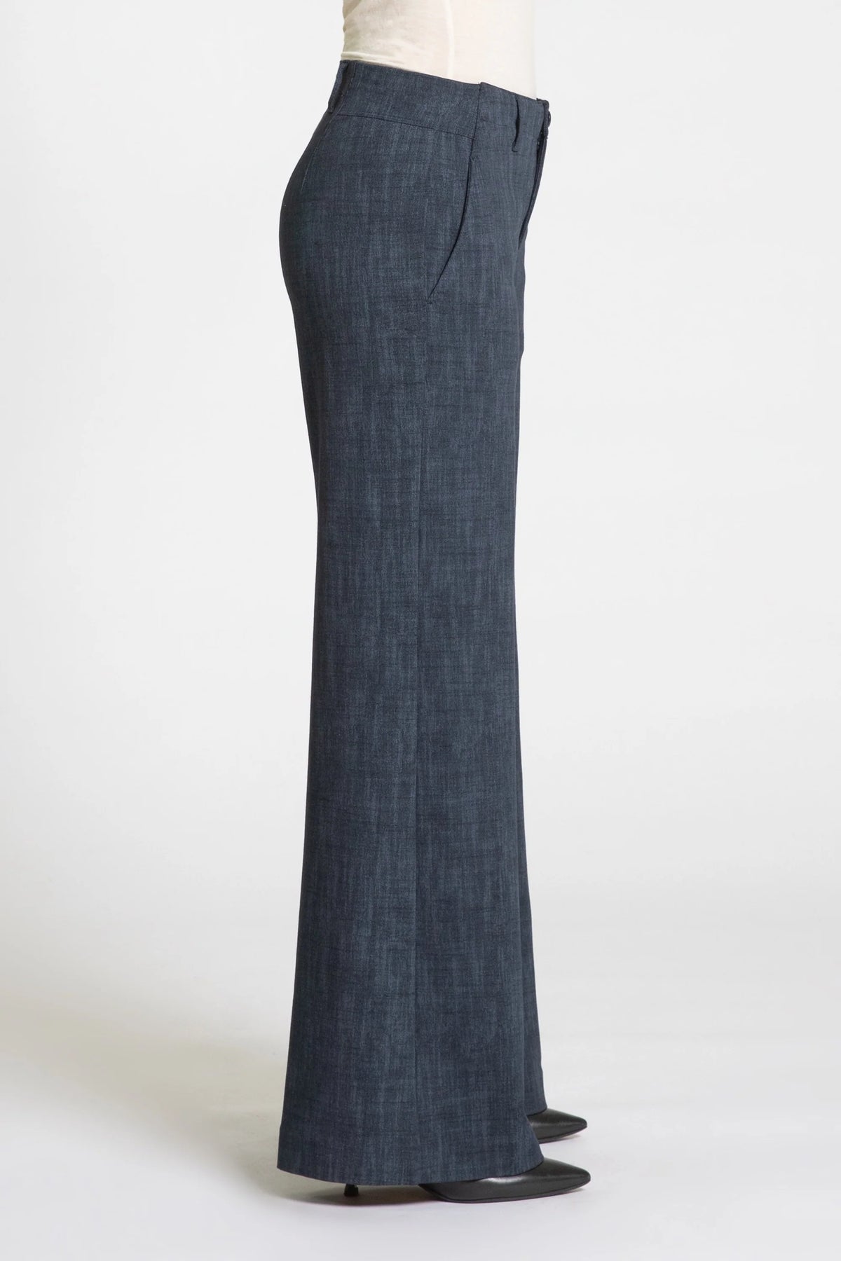 EC 0600 Pinstripe flecked wide leg trousers