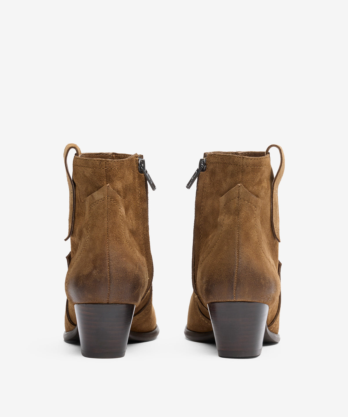 A Flare Cuban heel suede western boot