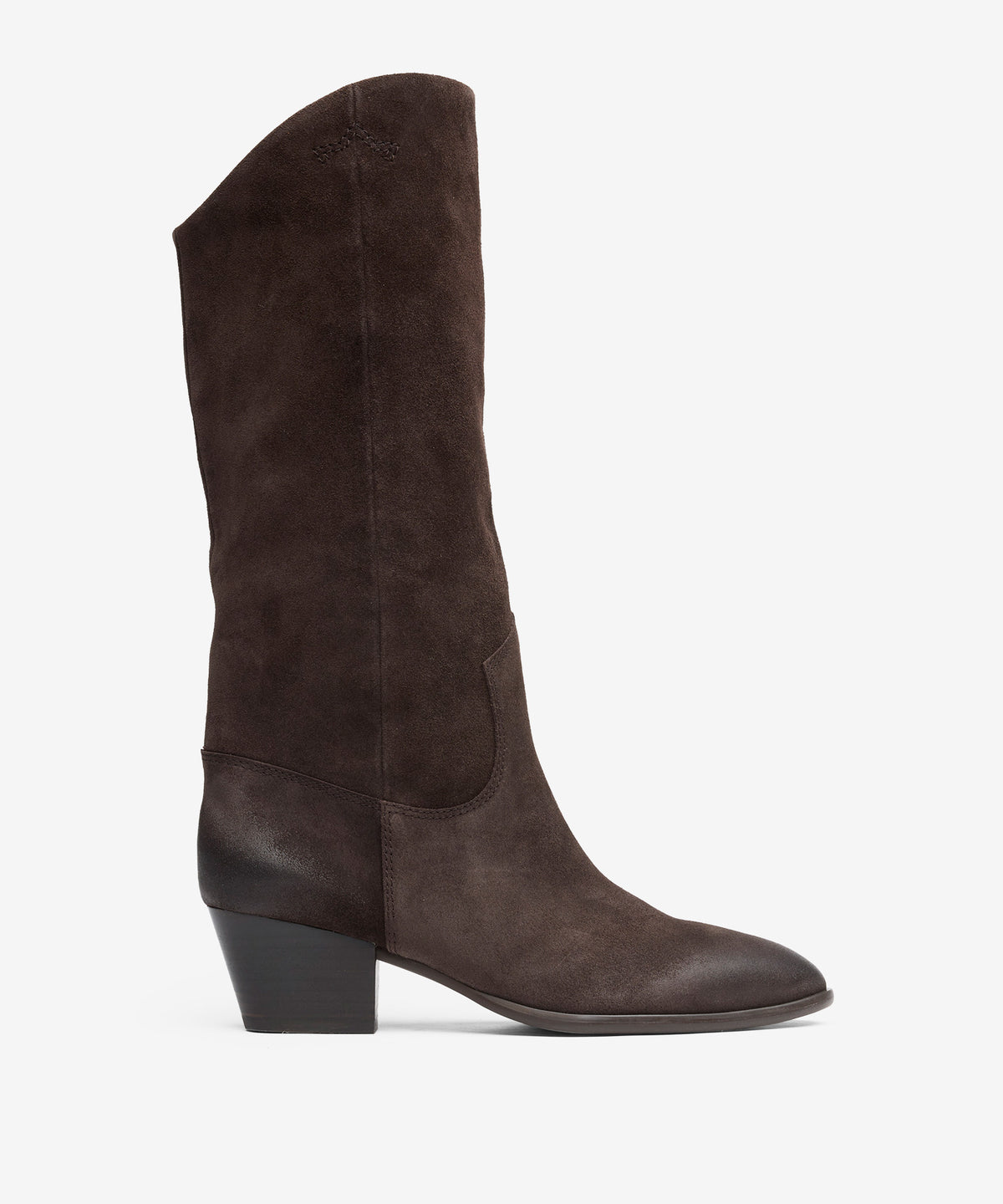 A Freedom 3/4 suede cuban heel western boot