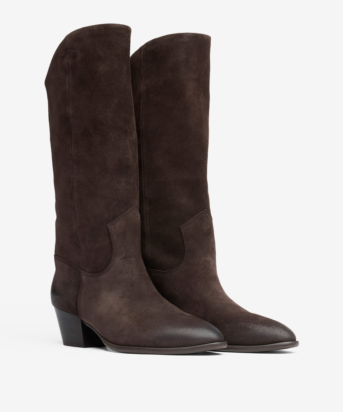 A Freedom 3/4 suede cuban heel western boot