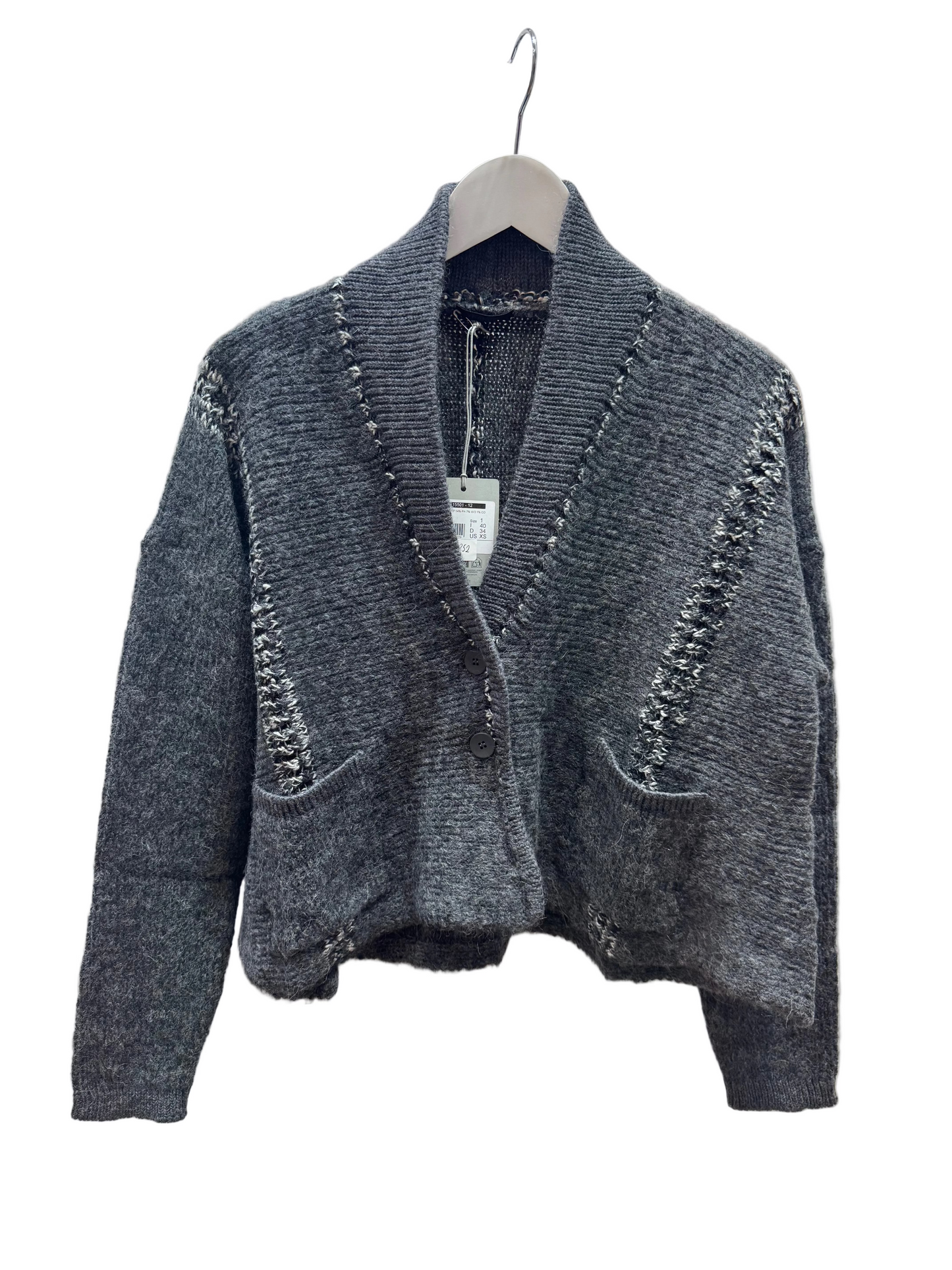 Tr 15501 Contrast panel Vneck cardi