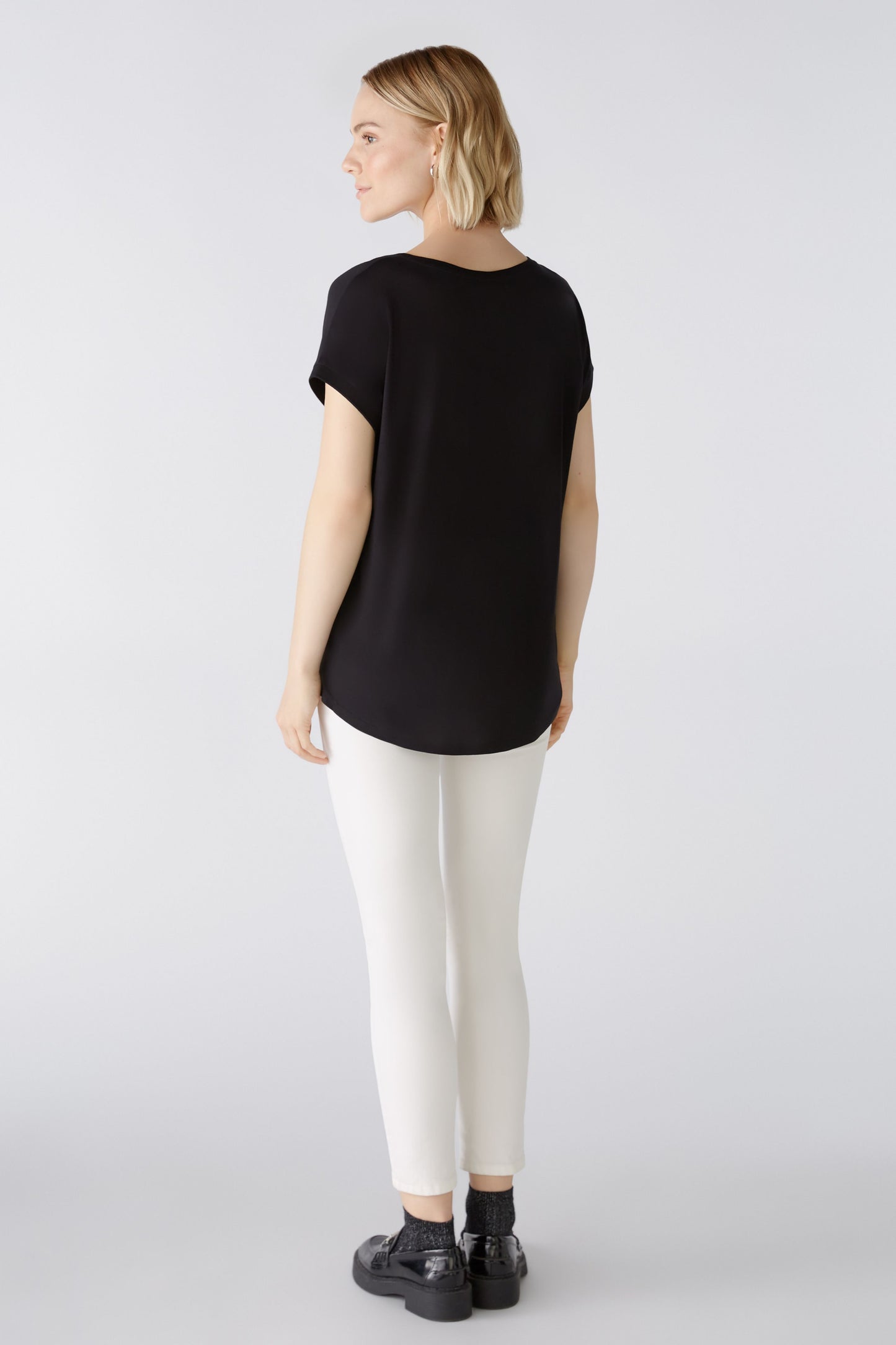 O 88335 S/S Viscose jersey back blouse