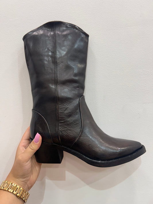 Z 252 21 14 7A washed leather 3/4 western boot