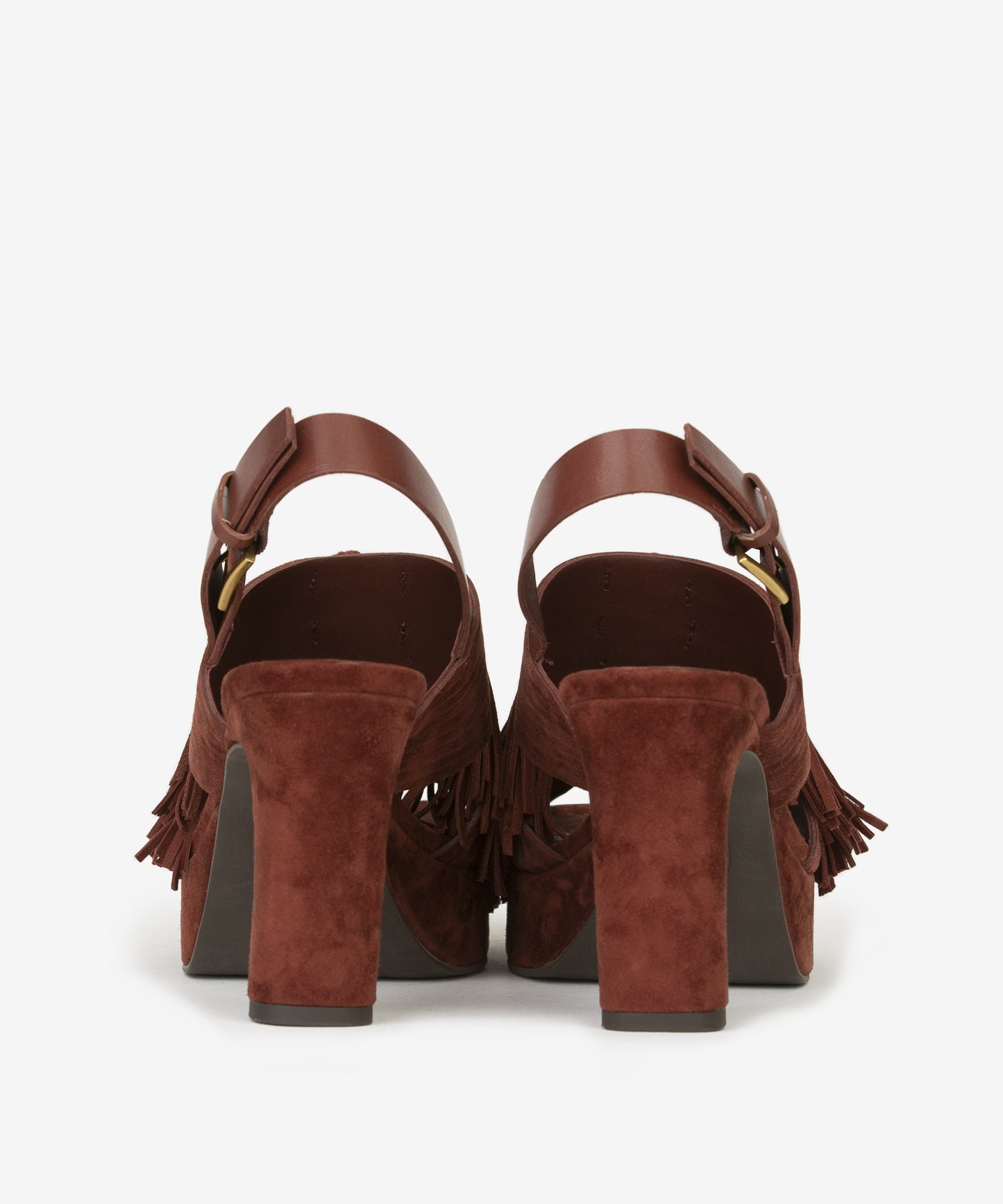 A 152887 Oprah Fringed stack heel sandal