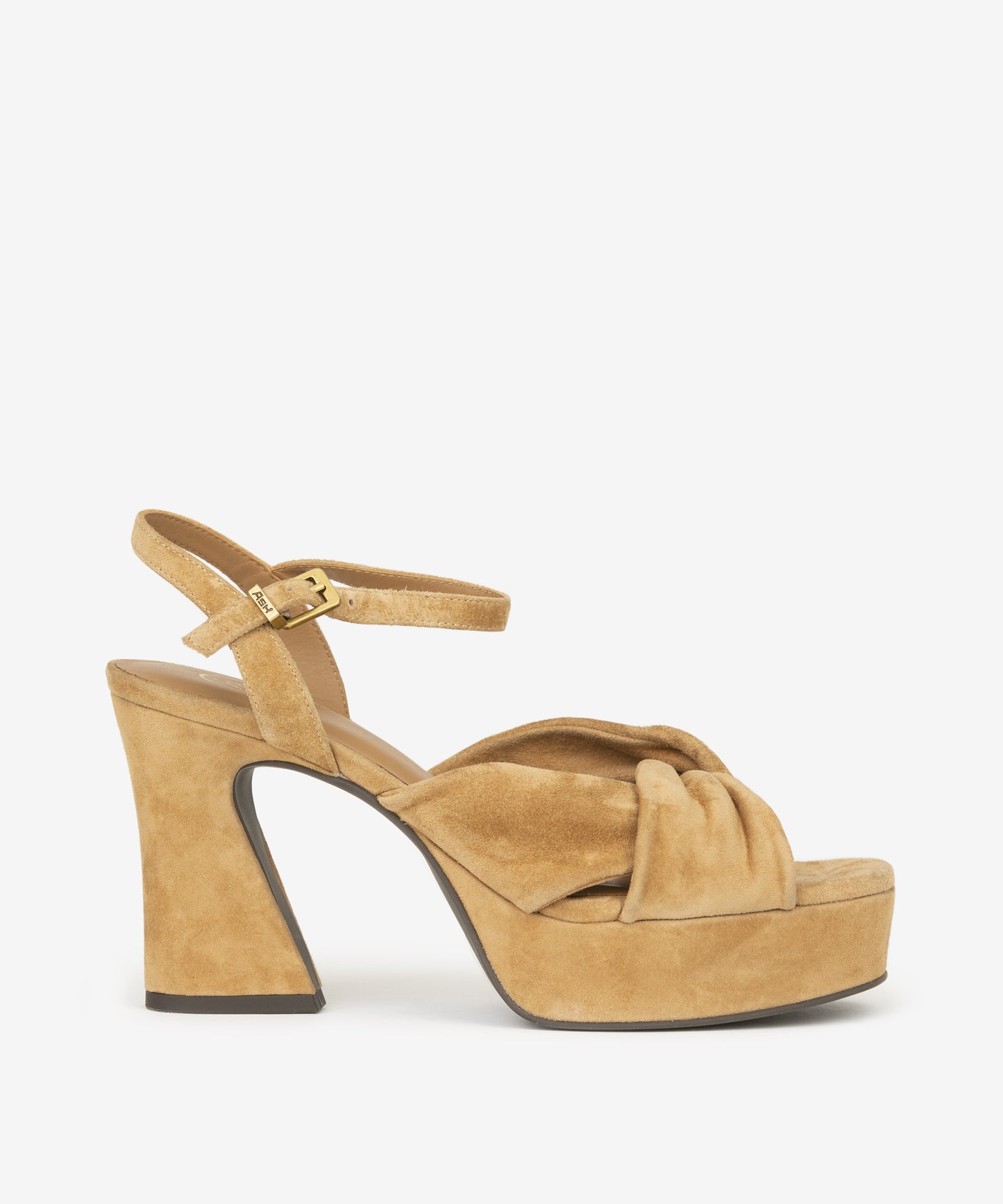 A 152909 Opus suede twist vamp high stack heel sandal