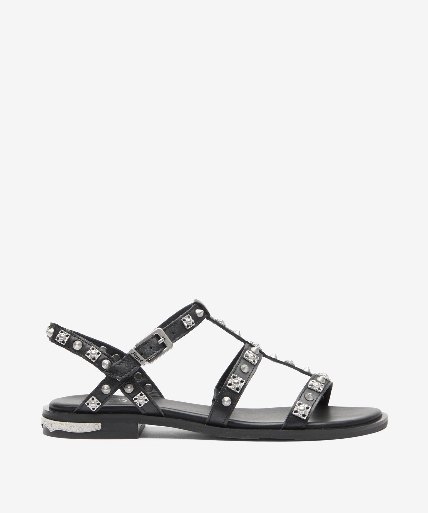A 153111 Parka Leather Flower stud flat sandal