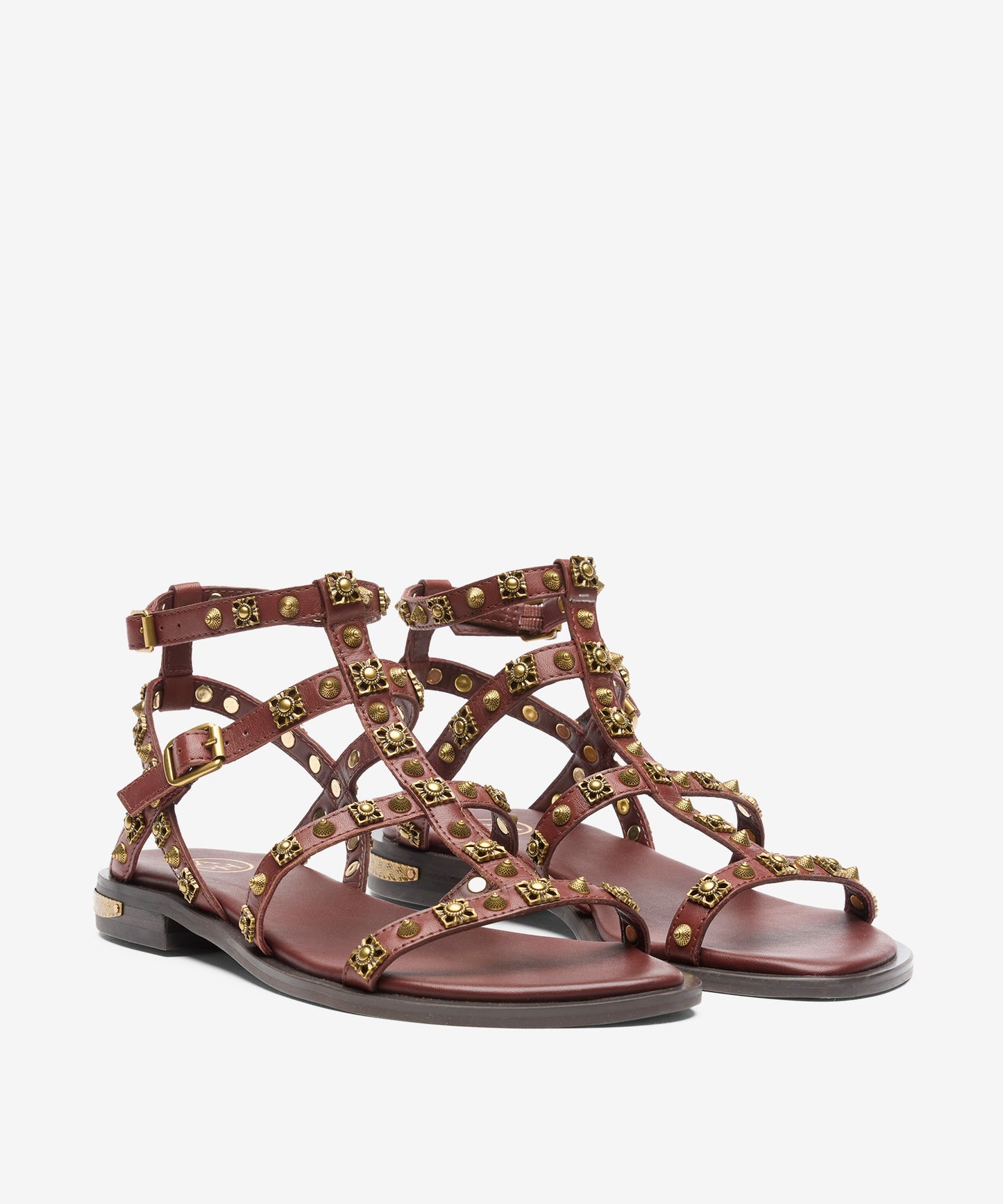 A 153249 Pacha Double buckle flat gladiator sandal