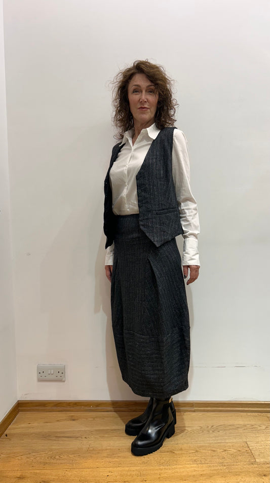 Tr A106 Herringbone stripe balloon skirt