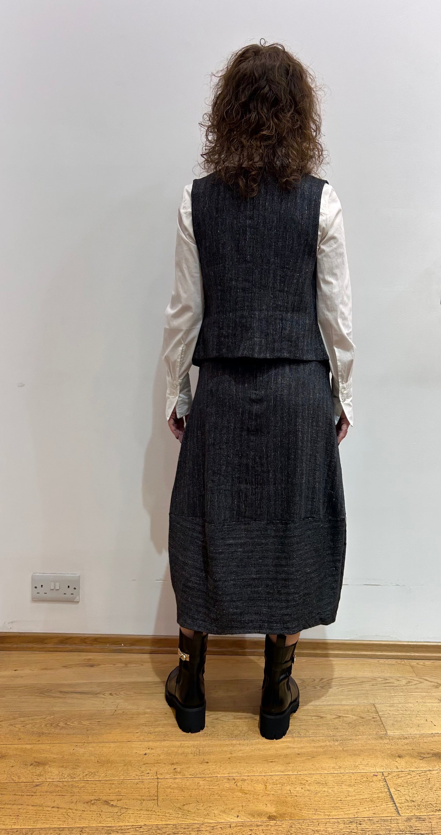 Tr A106 Herringbone stripe balloon skirt