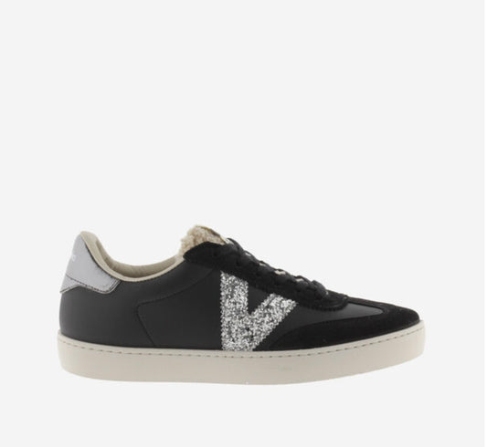 V 1126185 Berlin Black glitter silver detail sneaker