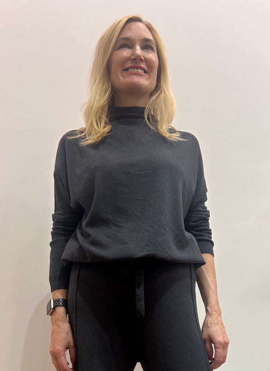 Tr 11463-13 Funnel neck boxy fine knit