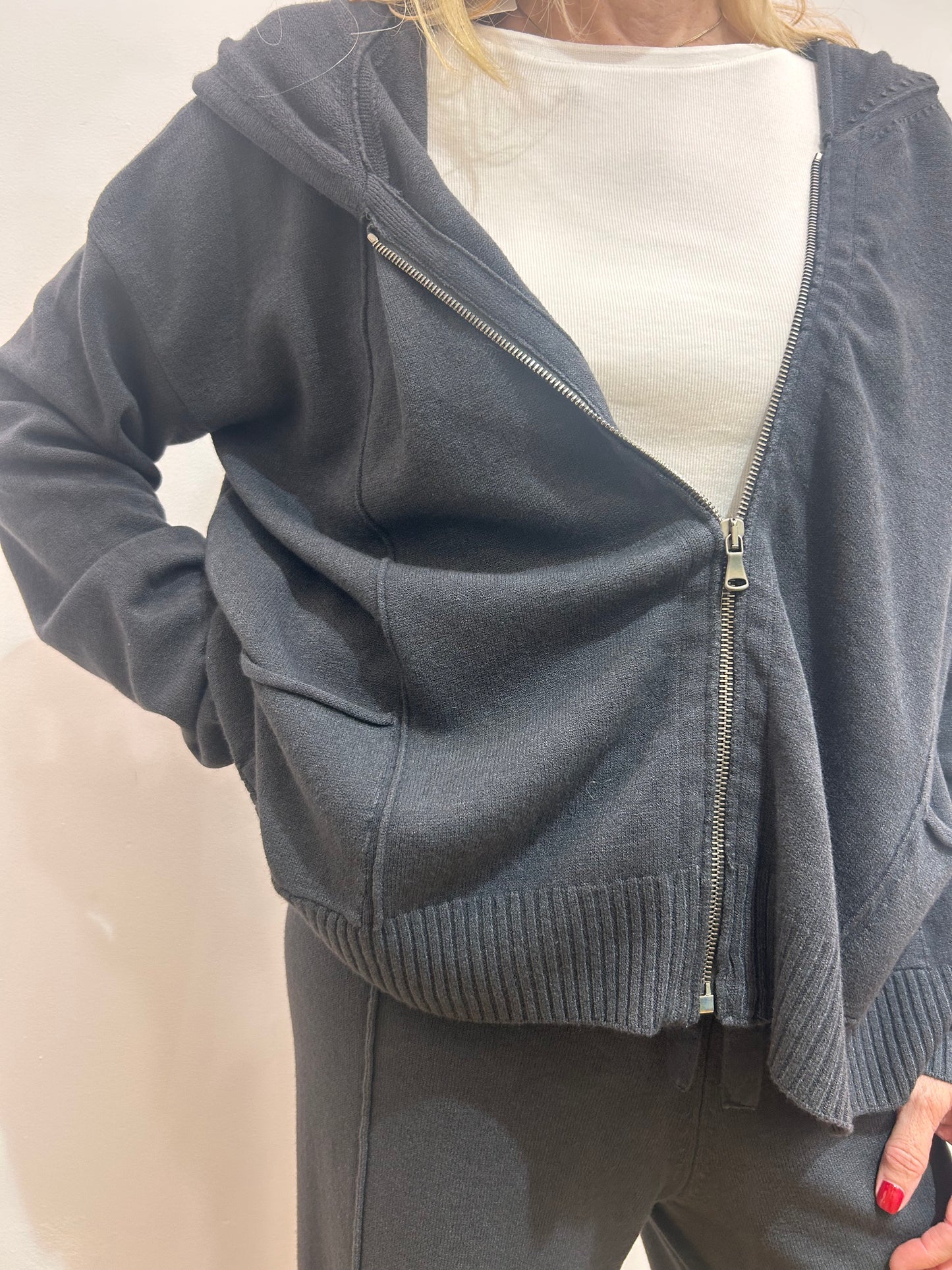 Tr 11461 Knitted Boxy Hoody