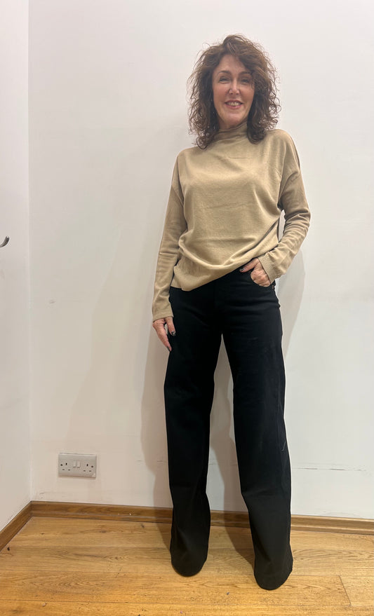 Tr 11463 Funnel neck fine knit jumper
