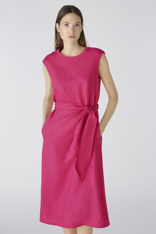 O 87554 Linen straight maxi dress