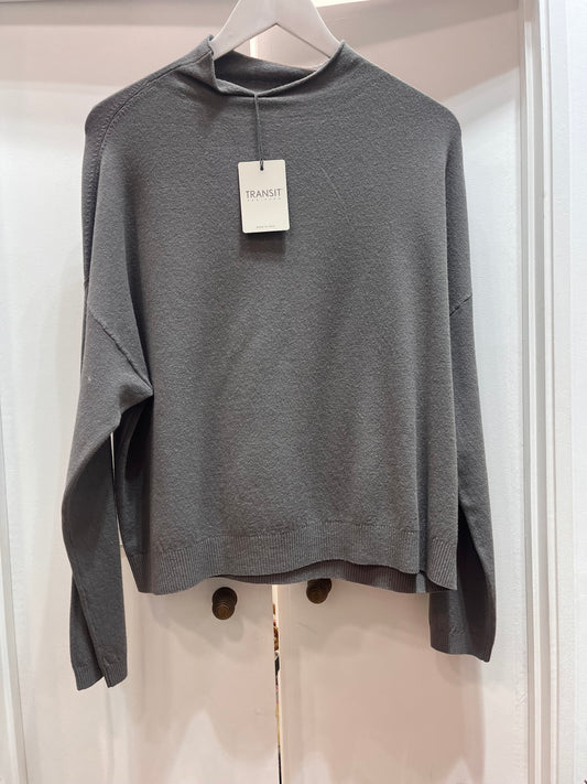 Tr 11463 Boxy Funnel neck Jumper